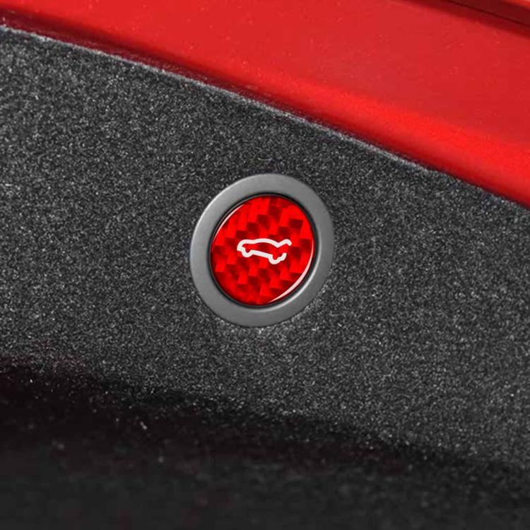 For Tesla Model 3 2023+ / Y New Edition 2025+ Carbon Fiber Car Trunk Button Decorative Sticker, Left and Right Drive(Red) - Car Interior Mouldings by buy2fix | Online Shopping UK | buy2fix
