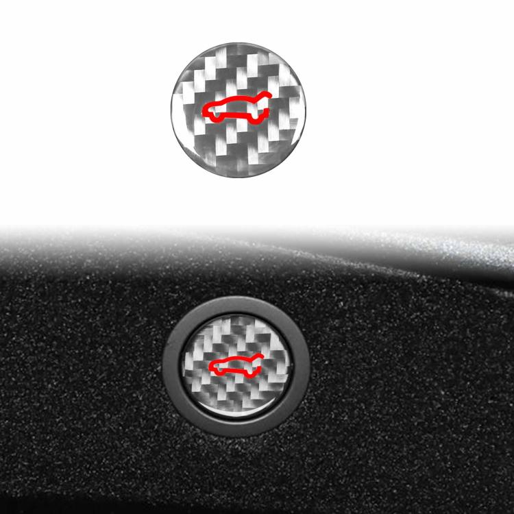 For Tesla Model 3 2023+ / Y New Edition 2025+ Carbon Fiber Car Trunk Button Decorative Sticker, Left and Right Drive(Silver) - Car Interior Mouldings by buy2fix | Online Shopping UK | buy2fix