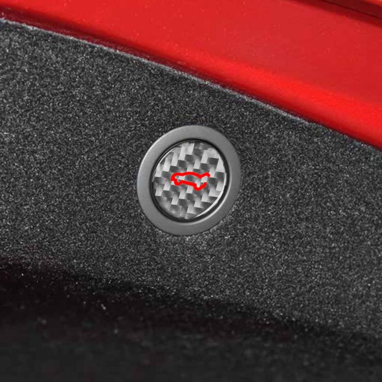 For Tesla Model 3 2023+ / Y New Edition 2025+ Carbon Fiber Car Trunk Button Decorative Sticker, Left and Right Drive(Silver) - Car Interior Mouldings by buy2fix | Online Shopping UK | buy2fix