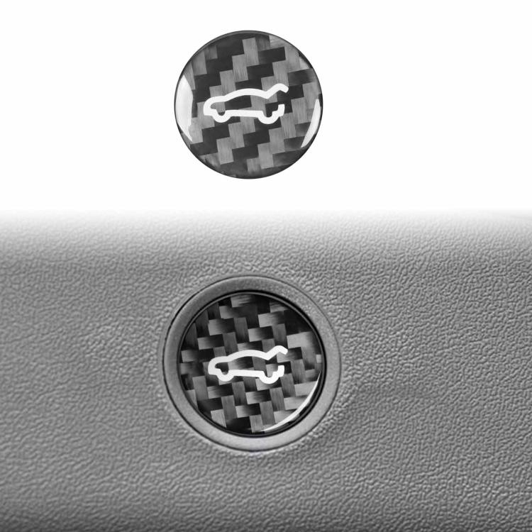 For Tesla Model 3 2019-2023 / Y 2019-2024 Carbon Fiber Car Trunk Button Decorative Sticker, Left and Right Drive(Black) - Car Interior Mouldings by buy2fix | Online Shopping UK | buy2fix