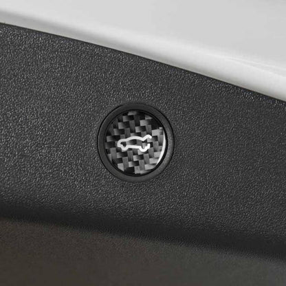 For Tesla Model 3 2019-2023 / Y 2019-2024 Carbon Fiber Car Trunk Button Decorative Sticker, Left and Right Drive(Black) - Car Interior Mouldings by buy2fix | Online Shopping UK | buy2fix