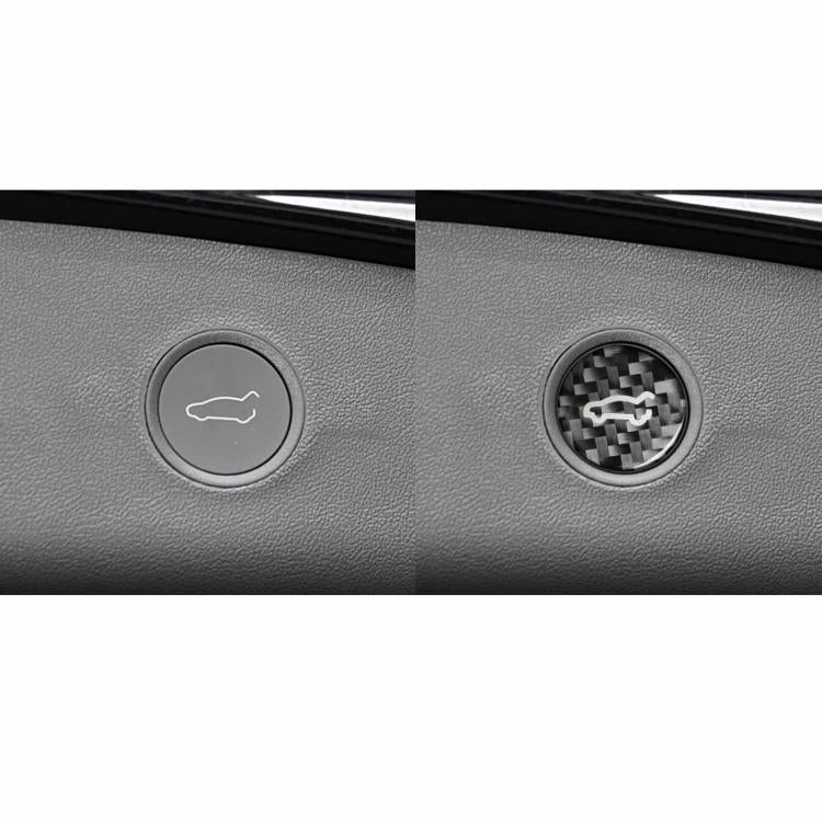 For Tesla Model 3 2019-2023 / Y 2019-2024 Carbon Fiber Car Trunk Button Decorative Sticker, Left and Right Drive(Black) - Car Interior Mouldings by buy2fix | Online Shopping UK | buy2fix