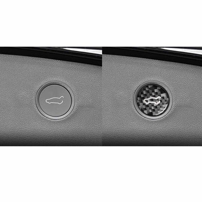 For Tesla Model 3 2019-2023 / Y 2019-2024 Carbon Fiber Car Trunk Button Decorative Sticker, Left and Right Drive(Black) - Car Interior Mouldings by buy2fix | Online Shopping UK | buy2fix