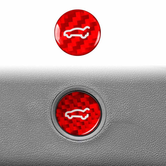 For Tesla Model 3 2019-2023 / Y 2019-2024 Carbon Fiber Car Trunk Button Decorative Sticker, Left and Right Drive(Red) - Car Interior Mouldings by buy2fix | Online Shopping UK | buy2fix