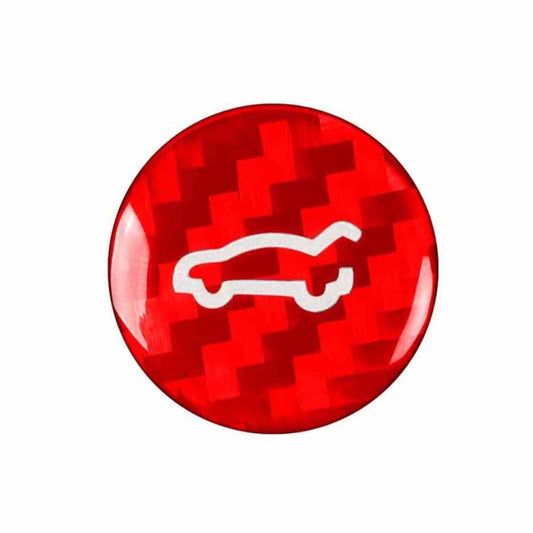 For Tesla Model 3 2019-2023 / Y 2019-2024 Carbon Fiber Car Trunk Button Decorative Sticker, Left and Right Drive(Red) - Car Interior Mouldings by buy2fix | Online Shopping UK | buy2fix