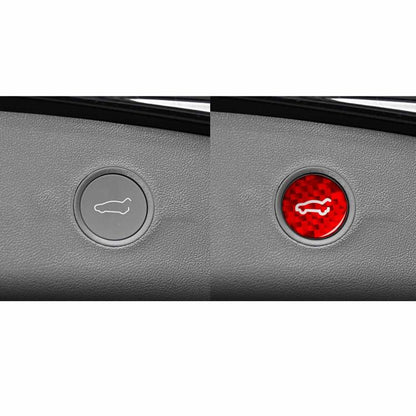 For Tesla Model 3 2019-2023 / Y 2019-2024 Carbon Fiber Car Trunk Button Decorative Sticker, Left and Right Drive(Red) - Car Interior Mouldings by buy2fix | Online Shopping UK | buy2fix