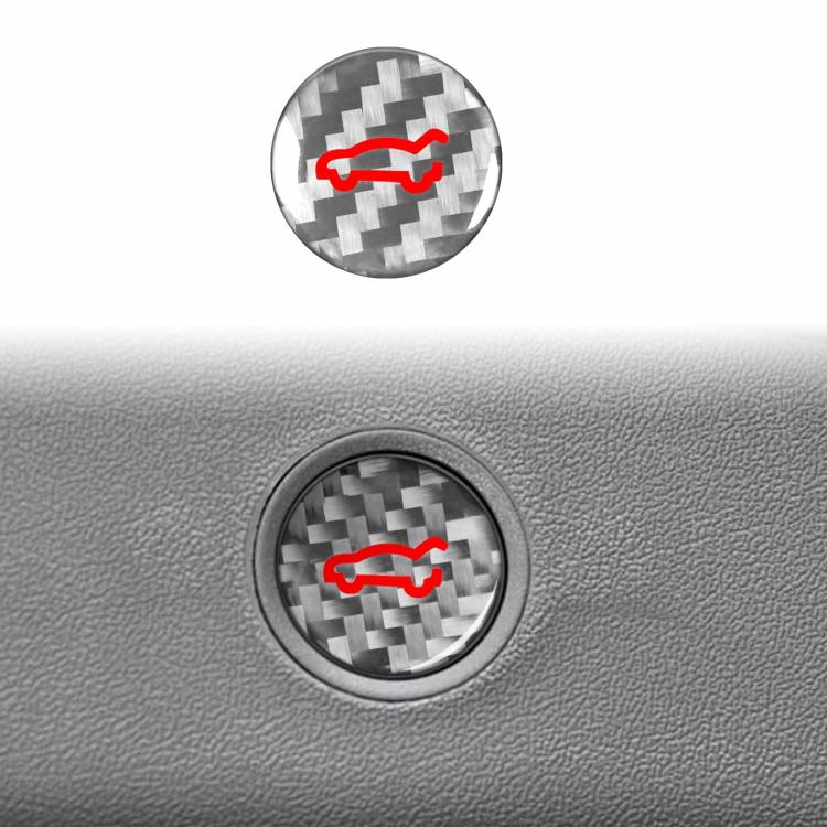 For Tesla Model 3 2019-2023 / Y 2019-2024 Carbon Fiber Car Trunk Button Decorative Sticker, Left and Right Drive(Silver) - Car Interior Mouldings by buy2fix | Online Shopping UK | buy2fix