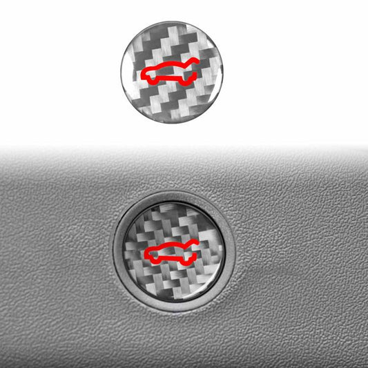For Tesla Model 3 2019-2023 / Y 2019-2024 Carbon Fiber Car Trunk Button Decorative Sticker, Left and Right Drive(Silver) - Car Interior Mouldings by buy2fix | Online Shopping UK | buy2fix