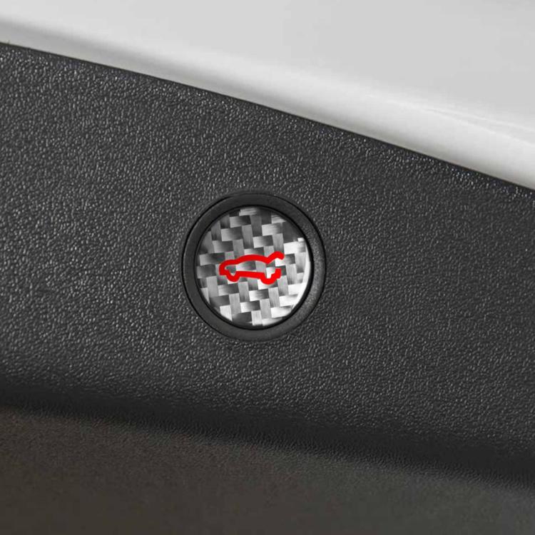 For Tesla Model 3 2019-2023 / Y 2019-2024 Carbon Fiber Car Trunk Button Decorative Sticker, Left and Right Drive(Silver) - Car Interior Mouldings by buy2fix | Online Shopping UK | buy2fix
