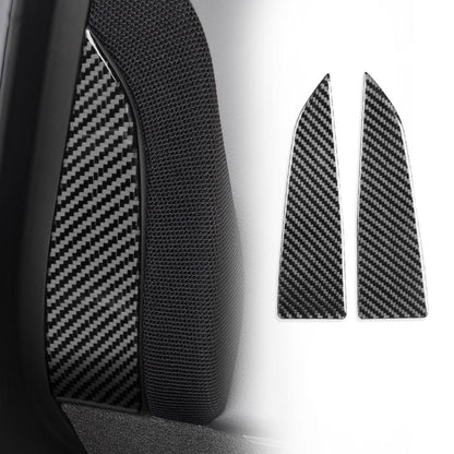For Tesla Model 3 2023- 2pcs/Set Carbon Fiber Car Interior Door A-Pillar Decorative Sticker, Left and Right Drive(Black) - Car Interior Mouldings by buy2fix | Online Shopping UK | buy2fix