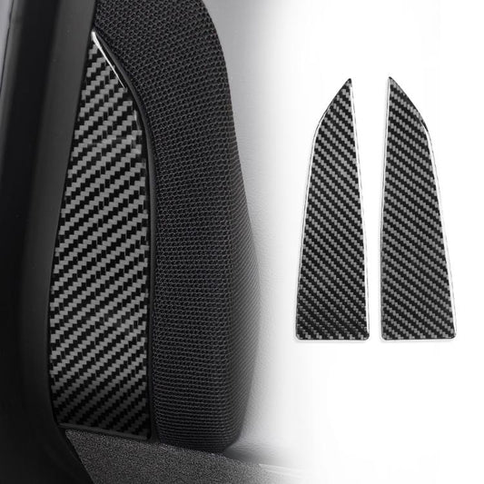 For Tesla Model 3 2023- 2pcs/Set Carbon Fiber Car Interior Door A-Pillar Decorative Sticker, Left and Right Drive(Black) - Car Interior Mouldings by buy2fix | Online Shopping UK | buy2fix
