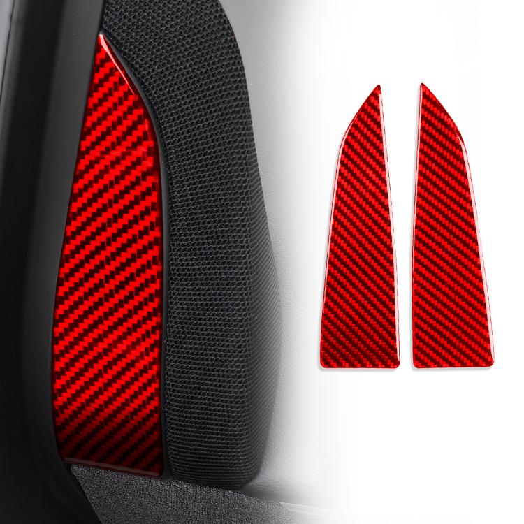For Tesla Model 3 2023- 2pcs/Set Carbon Fiber Car Interior Door A-Pillar Decorative Sticker, Left and Right Drive(Red) - Car Interior Mouldings by buy2fix | Online Shopping UK | buy2fix