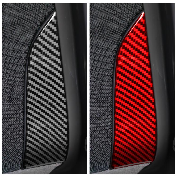 For Tesla Model 3 2023- 2pcs/Set Carbon Fiber Car Interior Door A-Pillar Decorative Sticker, Left and Right Drive(Red) - Car Interior Mouldings by buy2fix | Online Shopping UK | buy2fix