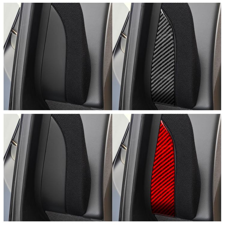 For Tesla Model 3 2023- 2pcs/Set Carbon Fiber Car Interior Door A-Pillar Decorative Sticker, Left and Right Drive(Red) - Car Interior Mouldings by buy2fix | Online Shopping UK | buy2fix