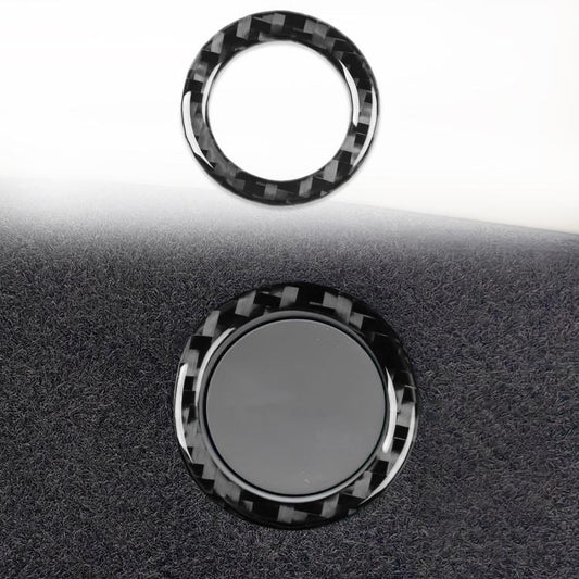 For Tesla Model 3 2023- Carbon Fiber Car Trunk Button Frame Decorative Sticker, Left and Right Drive(Black) - Car Interior Mouldings by buy2fix | Online Shopping UK | buy2fix