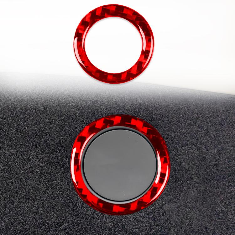 For Tesla Model 3 2023- Carbon Fiber Car Trunk Button Frame Decorative Sticker, Left and Right Drive(Red) - Car Interior Mouldings by buy2fix | Online Shopping UK | buy2fix