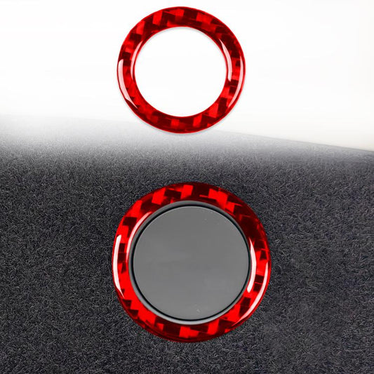 For Tesla Model 3 2023- Carbon Fiber Car Trunk Button Frame Decorative Sticker, Left and Right Drive(Red) - Car Interior Mouldings by buy2fix | Online Shopping UK | buy2fix