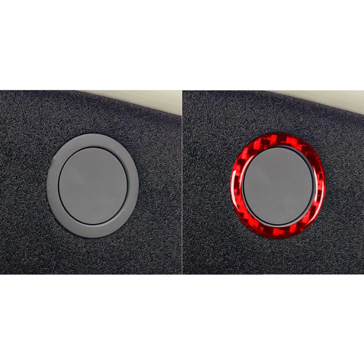 For Tesla Model 3 2023- Carbon Fiber Car Trunk Button Frame Decorative Sticker, Left and Right Drive(Red) - Car Interior Mouldings by buy2fix | Online Shopping UK | buy2fix