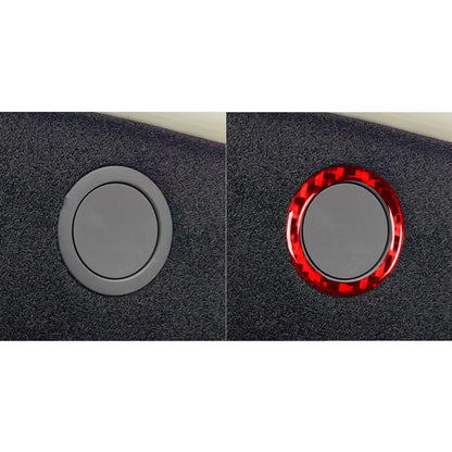For Tesla Model 3 2023- Carbon Fiber Car Trunk Button Frame Decorative Sticker, Left and Right Drive(Red) - Car Interior Mouldings by buy2fix | Online Shopping UK | buy2fix