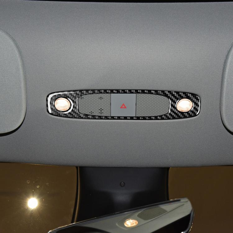 For Tesla Model 3 2017-2022 / Y 2020-2024 Carbon Fiber Car Front Reading Light Panel Decorative Sticker, Left and Right Drive(Black) - Car Interior Mouldings by buy2fix | Online Shopping UK | buy2fix