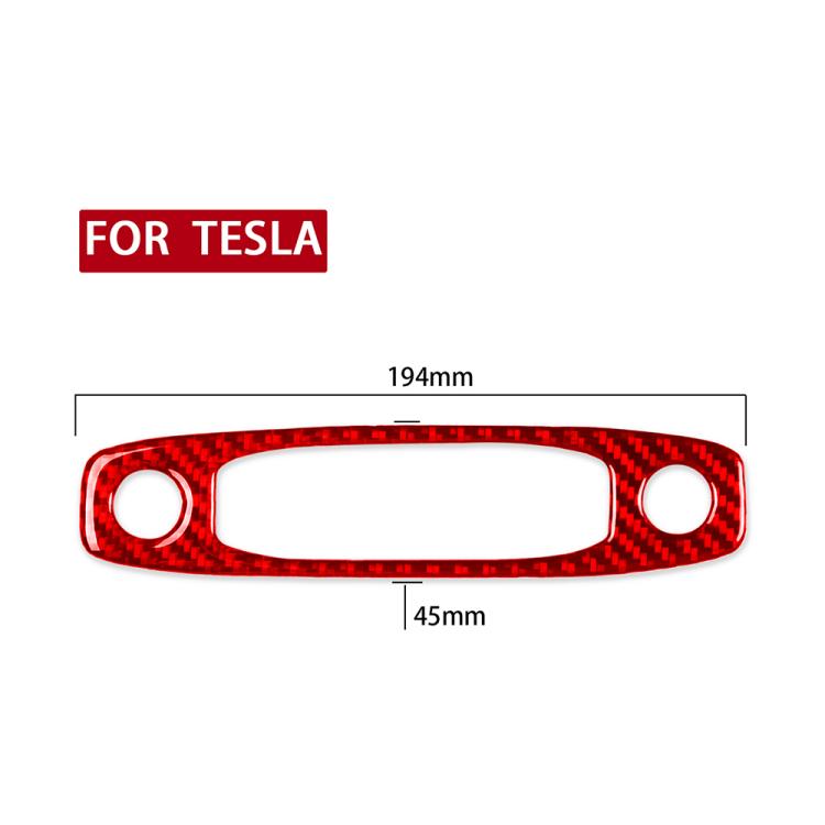 For Tesla Model 3 2017-2022 / Y 2020-2024 Carbon Fiber Car Front Reading Light Panel Decorative Sticker, Left and Right Drive(Red) - Car Interior Mouldings by buy2fix | Online Shopping UK | buy2fix