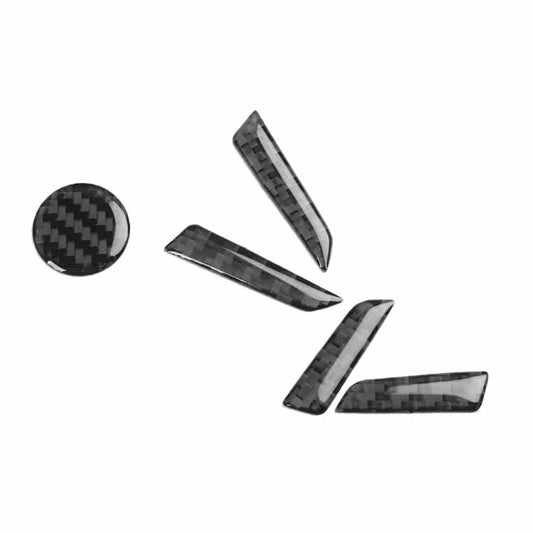 For Tesla Model 3 2023- 5pcs/Set Carbon Fiber Car Seat Adjustment Button Decorative Sticker, Left and Right Drive(Black) - Car Interior Mouldings by buy2fix | Online Shopping UK | buy2fix