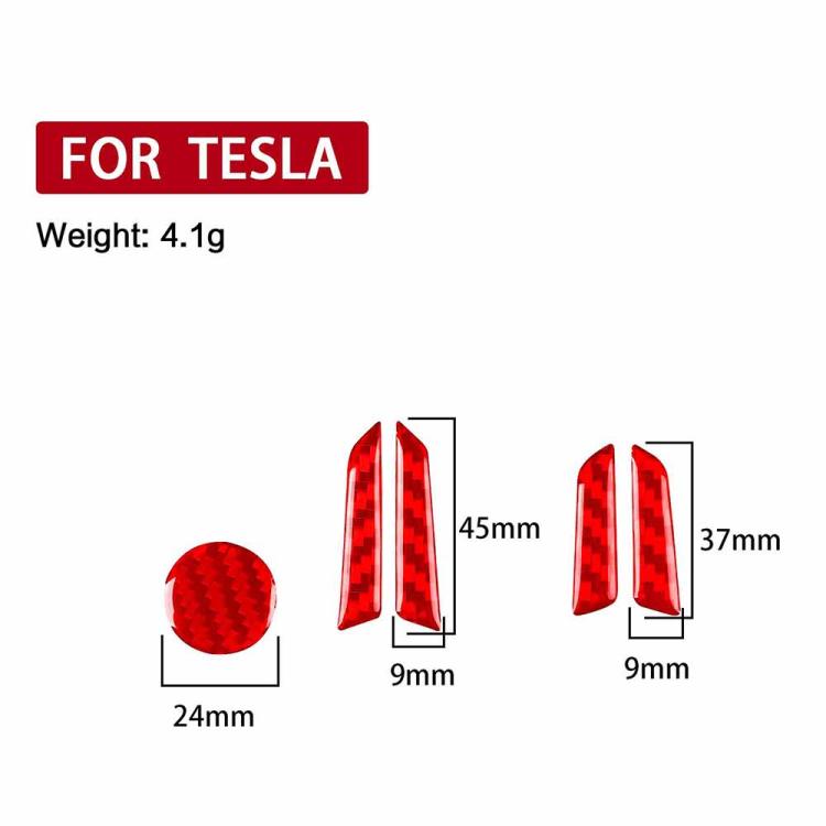 For Tesla Model 3 2023- 5pcs/Set Carbon Fiber Car Seat Adjustment Button Decorative Sticker, Left and Right Drive(Black) - Car Interior Mouldings by buy2fix | Online Shopping UK | buy2fix