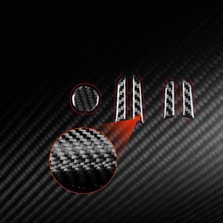 For Tesla Model 3 2023- 5pcs/Set Carbon Fiber Car Seat Adjustment Button Decorative Sticker, Left and Right Drive(Black) - Car Interior Mouldings by buy2fix | Online Shopping UK | buy2fix
