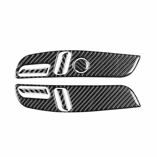 For Tesla Model 3 2023- 7pcs/Set Carbon Fiber Car Seat Adjustment Panel Decorative Sticker, Left Drive(Black) - Car Interior Mouldings by buy2fix | Online Shopping UK | buy2fix