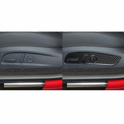 For Tesla Model 3 2023- 7pcs/Set Carbon Fiber Car Seat Adjustment Panel Decorative Sticker, Left Drive(Black) - Car Interior Mouldings by buy2fix | Online Shopping UK | buy2fix
