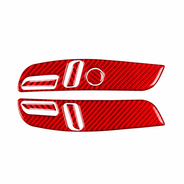 For Tesla Model 3 2023- 7pcs/Set Carbon Fiber Car Seat Adjustment Panel Decorative Sticker, Left Drive(Red) - Car Interior Mouldings by buy2fix | Online Shopping UK | buy2fix