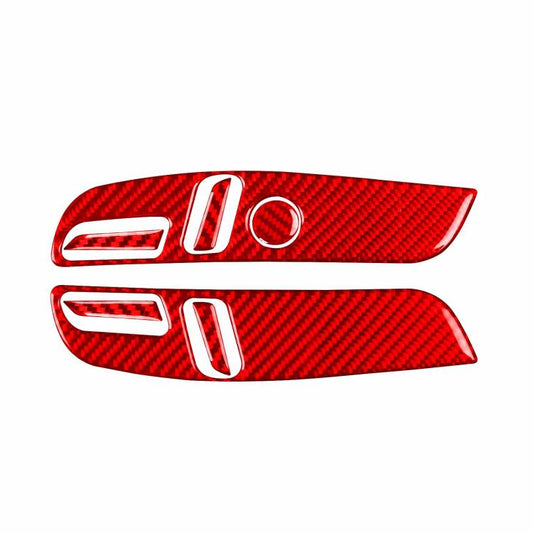 For Tesla Model 3 2023- 7pcs/Set Carbon Fiber Car Seat Adjustment Panel Decorative Sticker, Left Drive(Red) - Car Interior Mouldings by buy2fix | Online Shopping UK | buy2fix