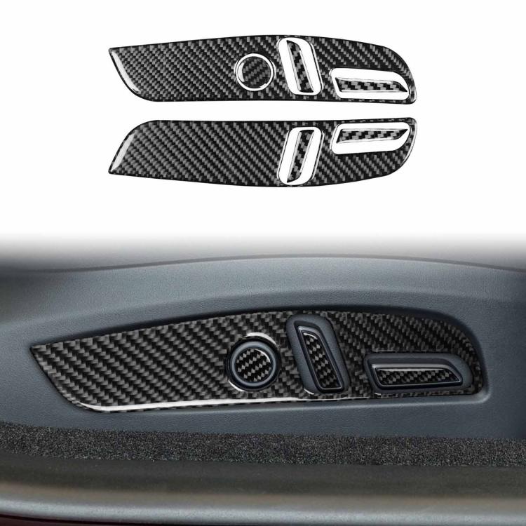 For Tesla Model 3 2023- 7pcs/Set Carbon Fiber Car Seat Adjustment Panel Decorative Sticker, Right Drive(Black) - Car Interior Mouldings by buy2fix | Online Shopping UK | buy2fix