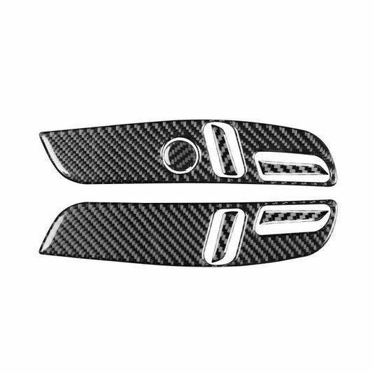 For Tesla Model 3 2023- 7pcs/Set Carbon Fiber Car Seat Adjustment Panel Decorative Sticker, Right Drive(Black) - Car Interior Mouldings by buy2fix | Online Shopping UK | buy2fix