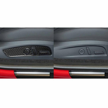 For Tesla Model 3 2023- 7pcs/Set Carbon Fiber Car Seat Adjustment Panel Decorative Sticker, Right Drive(Black) - Car Interior Mouldings by buy2fix | Online Shopping UK | buy2fix