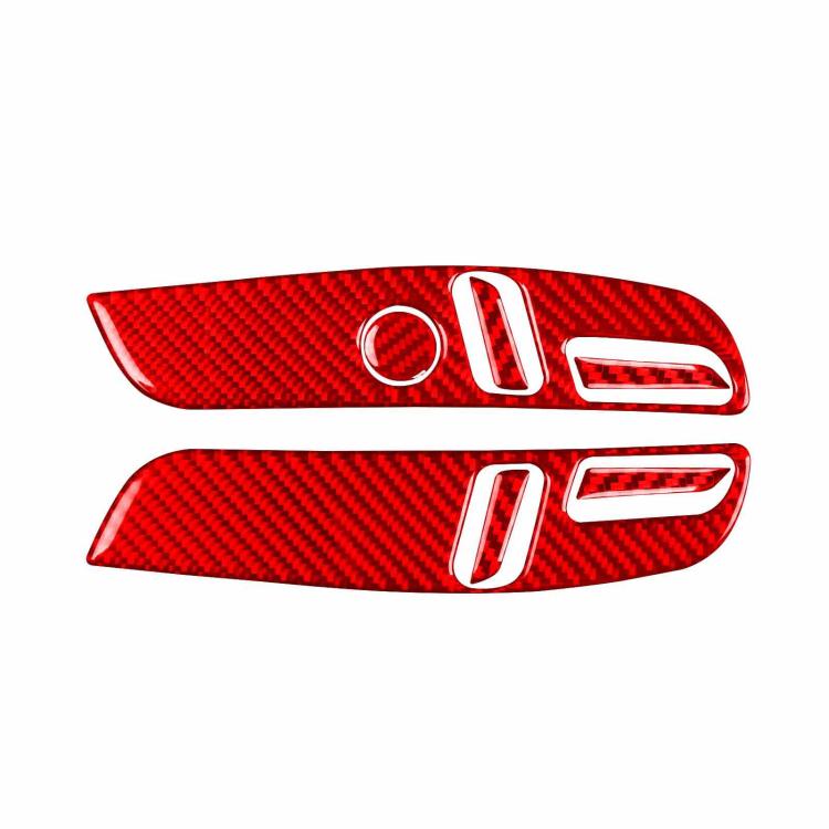 For Tesla Model 3 2023- 7pcs/Set Carbon Fiber Car Seat Adjustment Panel Decorative Sticker, Right Drive(Red) - Car Interior Mouldings by buy2fix | Online Shopping UK | buy2fix