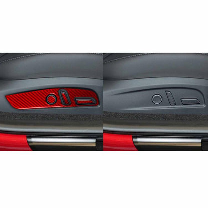 For Tesla Model 3 2023- 7pcs/Set Carbon Fiber Car Seat Adjustment Panel Decorative Sticker, Right Drive(Red) - Car Interior Mouldings by buy2fix | Online Shopping UK | buy2fix