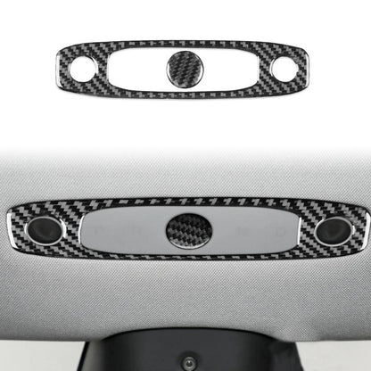 For Tesla Model 3 2023- 2pcs/Set Carbon Fiber Car Reading Light Panel Decorative Sticker, Left and Right Drive(Black) - Car Interior Mouldings by buy2fix | Online Shopping UK | buy2fix