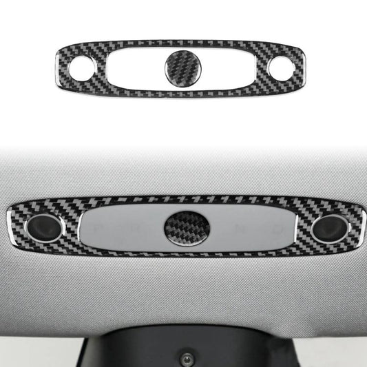 For Tesla Model 3 2023- 2pcs/Set Carbon Fiber Car Reading Light Panel Decorative Sticker, Left and Right Drive(Black) - Car Interior Mouldings by buy2fix | Online Shopping UK | buy2fix