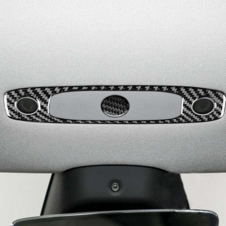 For Tesla Model 3 2023- 2pcs/Set Carbon Fiber Car Reading Light Panel Decorative Sticker, Left and Right Drive(Black) - Car Interior Mouldings by buy2fix | Online Shopping UK | buy2fix
