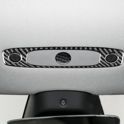 For Tesla Model 3 2023- 2pcs/Set Carbon Fiber Car Reading Light Panel Decorative Sticker, Left and Right Drive(Black) - Car Interior Mouldings by buy2fix | Online Shopping UK | buy2fix