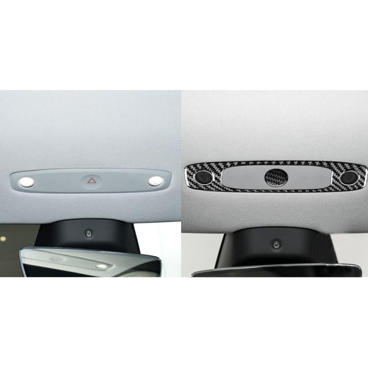 For Tesla Model 3 2023- 2pcs/Set Carbon Fiber Car Reading Light Panel Decorative Sticker, Left and Right Drive(Black) - Car Interior Mouldings by buy2fix | Online Shopping UK | buy2fix