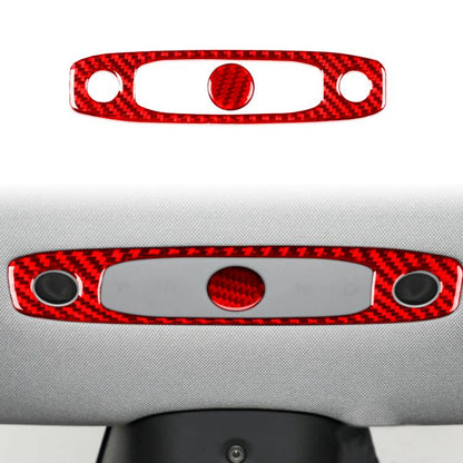 For Tesla Model 3 2023- 2pcs/Set Carbon Fiber Car Reading Light Panel Decorative Sticker, Left and Right Drive(Red) - Car Interior Mouldings by buy2fix | Online Shopping UK | buy2fix