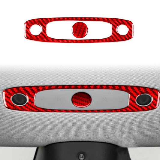 For Tesla Model 3 2023- 2pcs/Set Carbon Fiber Car Reading Light Panel Decorative Sticker, Left and Right Drive(Red) - Car Interior Mouldings by buy2fix | Online Shopping UK | buy2fix