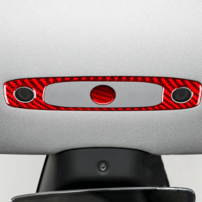 For Tesla Model 3 2023- 2pcs/Set Carbon Fiber Car Reading Light Panel Decorative Sticker, Left and Right Drive(Red) - Car Interior Mouldings by buy2fix | Online Shopping UK | buy2fix