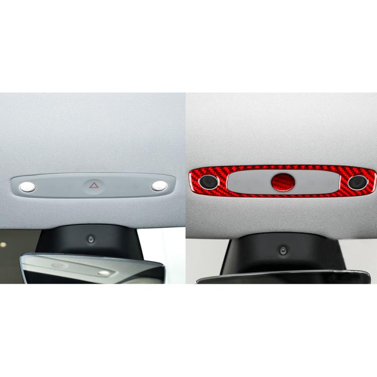For Tesla Model 3 2023- 2pcs/Set Carbon Fiber Car Reading Light Panel Decorative Sticker, Left and Right Drive(Red) - Car Interior Mouldings by buy2fix | Online Shopping UK | buy2fix