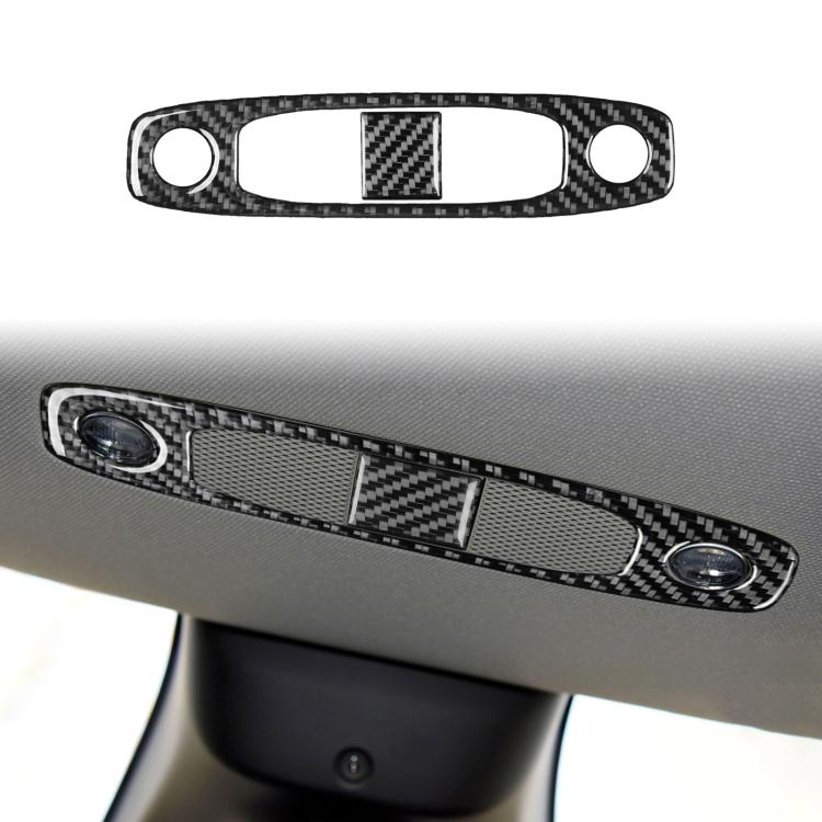 For Tesla Model 3 2019-2022 / Y 2019-2024 2pcs/Set Carbon Fiber Car Reading Light Panel Decorative Sticker, Left and Right Drive(Black) - Car Interior Mouldings by buy2fix | Online Shopping UK | buy2fix