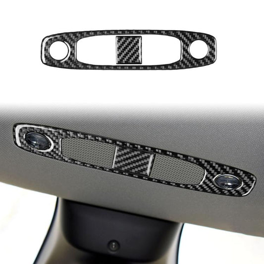 For Tesla Model 3 2019-2022 / Y 2019-2024 2pcs/Set Carbon Fiber Car Reading Light Panel Decorative Sticker, Left and Right Drive(Black) - Car Interior Mouldings by buy2fix | Online Shopping UK | buy2fix