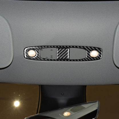 For Tesla Model 3 2019-2022 / Y 2019-2024 2pcs/Set Carbon Fiber Car Reading Light Panel Decorative Sticker, Left and Right Drive(Black) - Car Interior Mouldings by buy2fix | Online Shopping UK | buy2fix