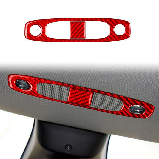 For Tesla Model 3 2019-2022 / Y 2019-2024 2pcs/Set Carbon Fiber Car Reading Light Panel Decorative Sticker, Left and Right Drive(Red) - Car Interior Mouldings by buy2fix | Online Shopping UK | buy2fix